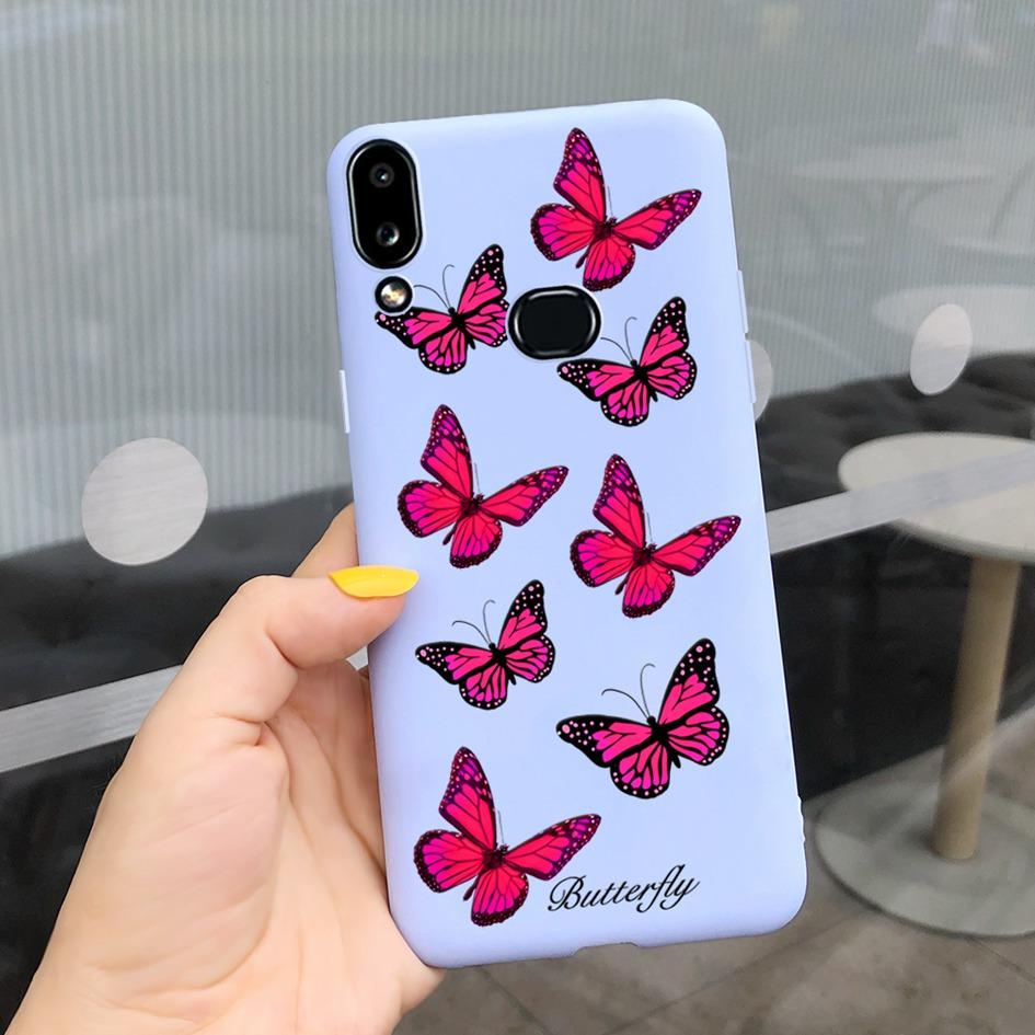 For Phone Case Samsung Galaxy A10s A107 SM-A107F Case Fashion Candy Color Flower Soft Cover For Samsung A10s A 10 S A10 2019 Bag