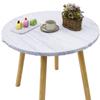 Flower Print Round Tablecloth Wood Texture Vintage Indoor Outdoor Waterproof Elastic Edge Picnic Table Cloth Decor