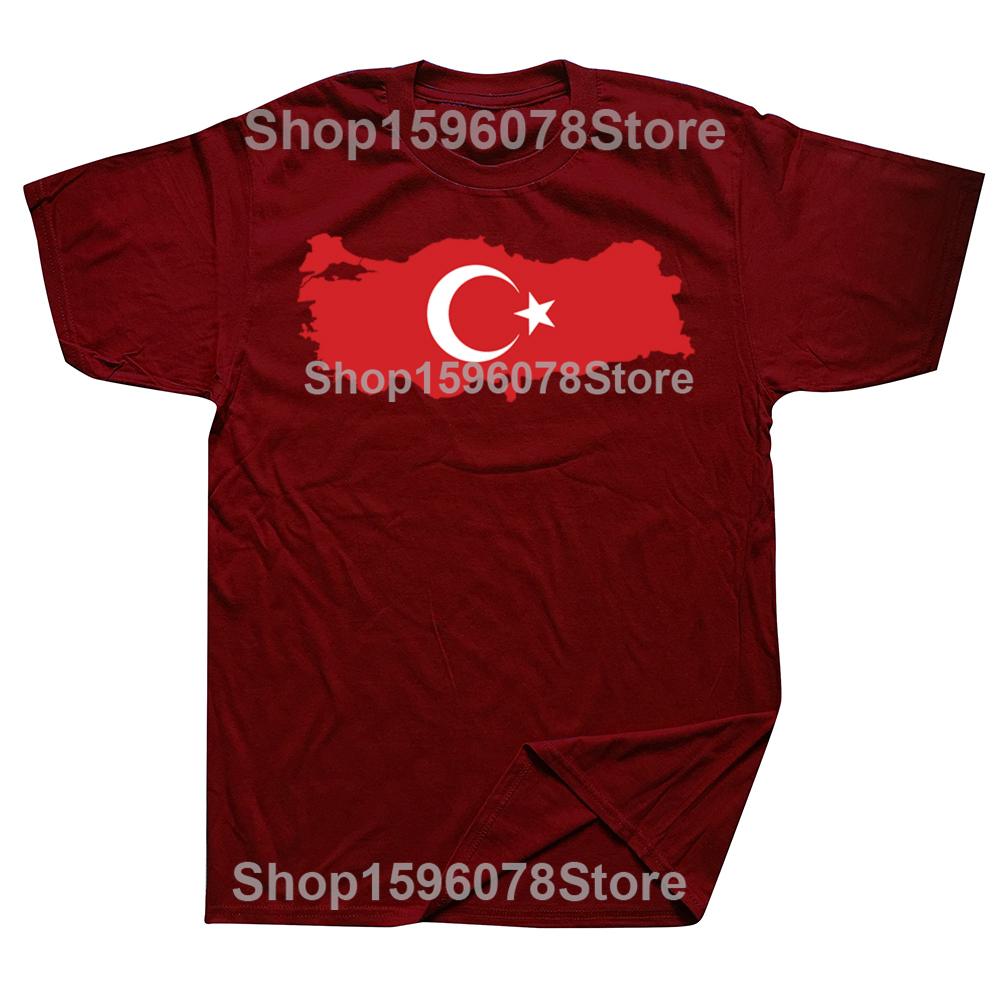 Lustige Türkei Türkische Türkei Flagge Grafik T-Shirts Herren Damenmode Freizeit T-Shirt 100% Baumwolle Locker Übergroßes T-Shirt