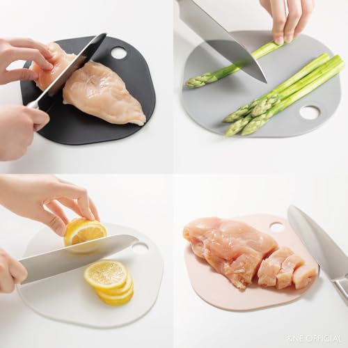 &NE Nikii Cutting Board, Black, 1 Piece, 18.5cm Wide X 18.5cm Deep X 0.3cm Thick, Made In Japan, Dishwasher Safe, Antibacterial, Small Mini Cutting Bo