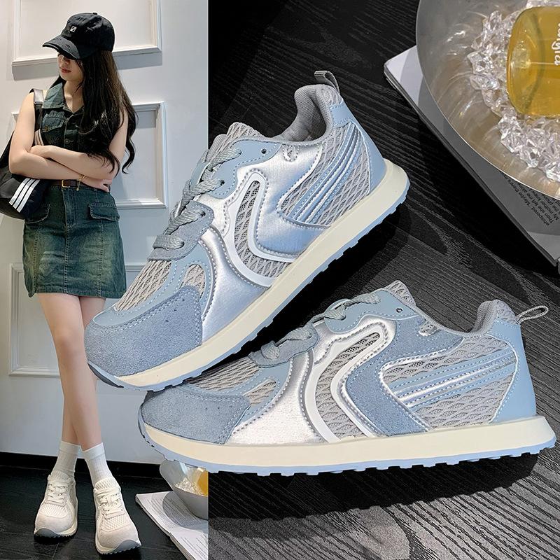 Thick-soled German Training Shoes Women's 2025 Summer New Breathable Thin Ugly Cute Mesh White Shoes Lightweight Sports Forrest Gump Shoes