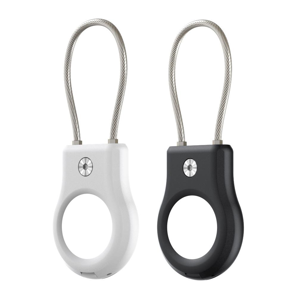 360-Grad-AirTag-Schutzhalter mit Stahldrahtleitung für Gepäck, Rucksack, Schlüssel, für Apple Airtags-Schlüsselanhänger