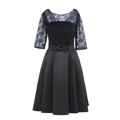 

Evening dress party elegant short birthday party dress simple generous party thin XS чёрный