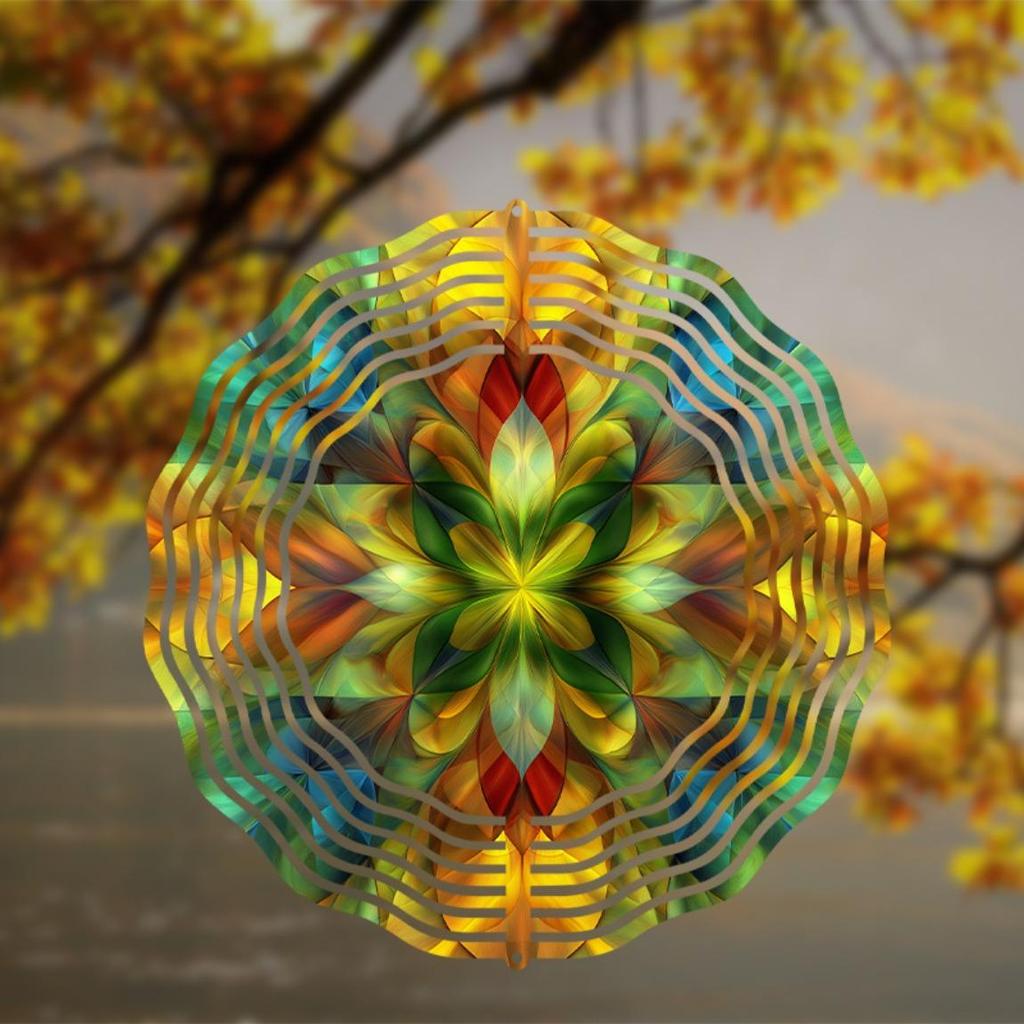 Colorful Metal Wind Chime with Leaf Design Outdoor Hanging Decor for Garden Patio Yard All Season Wind Spinner Wind Chimes for Outside