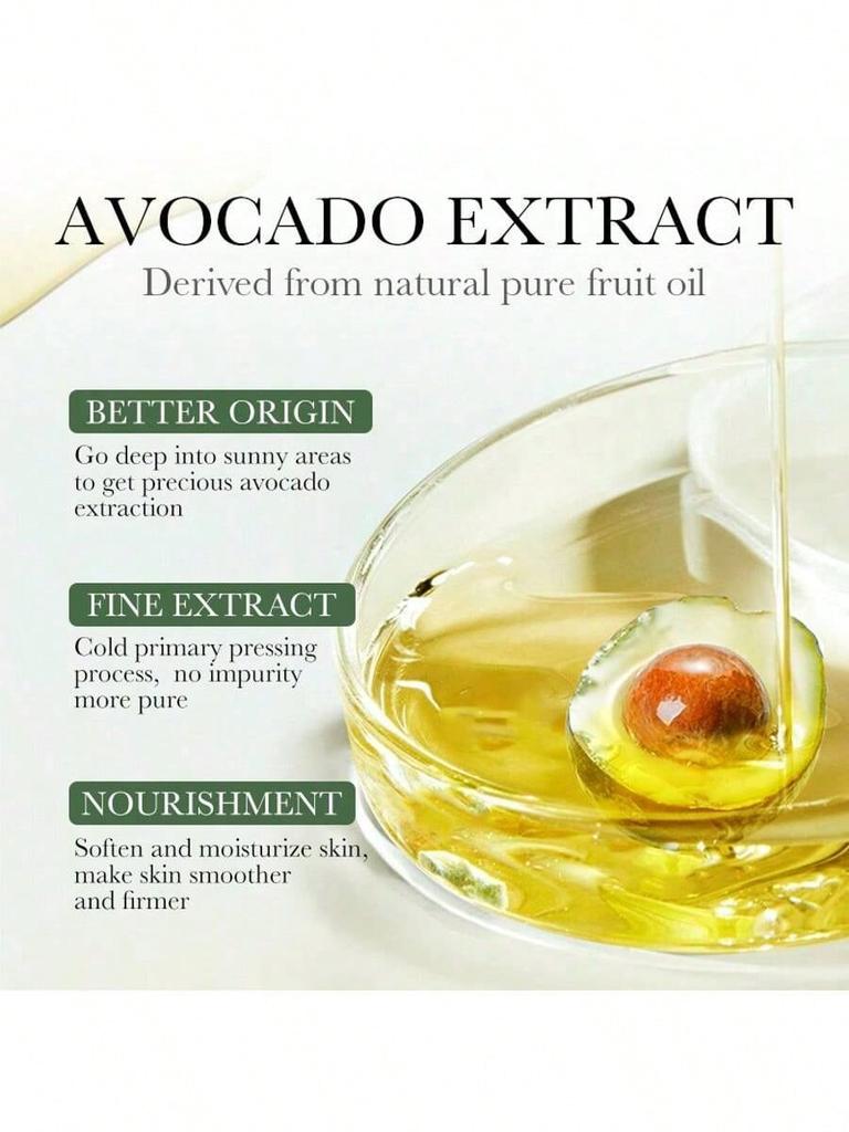 1pc SADOER Organic Avocado Facial Serum, Moisturizing Facial Serum, Suitable For Dry And Dull Skin