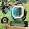 Rechargeable Camping Fan with LED Light 4 Speeds Portable Outdoor Fan with Remote Control and 72H Long Battery Life for Tent