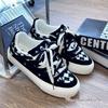 2025 Autumn Hong Kong Style Men's Lightweight Canvas Sneakers with Black & White Dual Shoelaces
