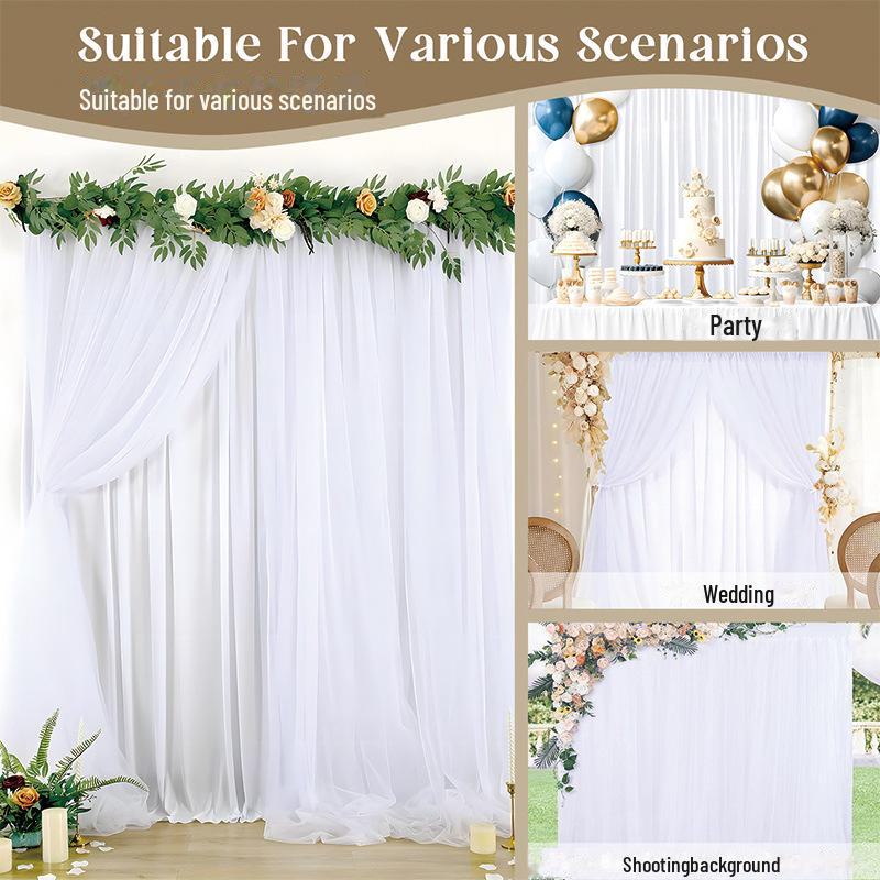 Outdoor Wedding Arch and Chair Mesh Decoration