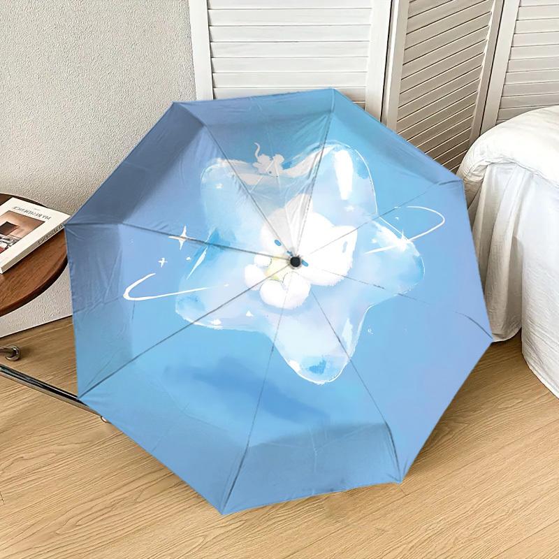 Entzückender Katzen-Sternenhimmel-Regenschirm - Automatisches Öffnen & Schließen, Outdoor-Reiseaccessoire, Leicht und Langlebig, Perfektes Geschenk 092