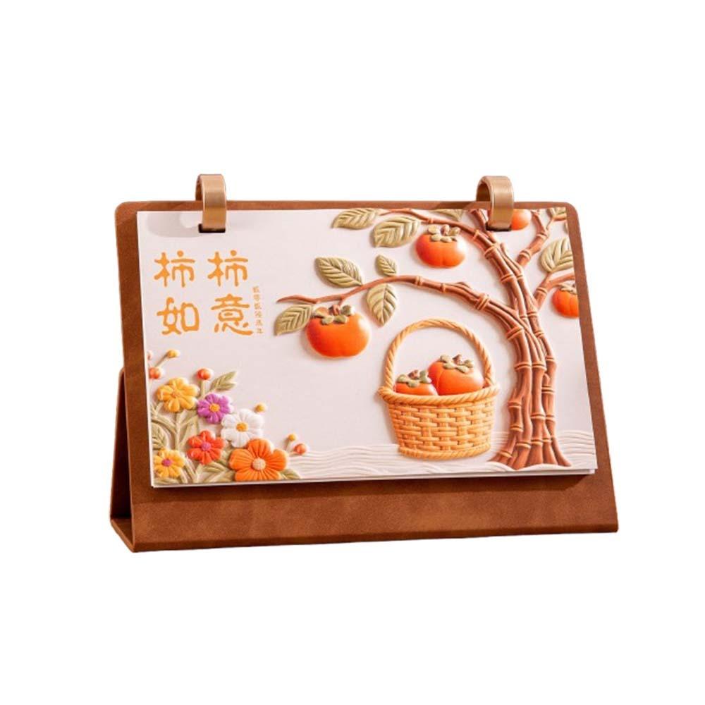 Flip Design Horse Year Desk Calendar Standing Coil Calendar 2026 Desktop Calendar  Desktop Display