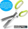 Foarfecă pentru plante medicinale KRÄUTOX, cuțit din oțel inoxidabil cu 5 lame și capac de curățare