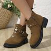 Fashion Autumn and Winter Women Outdoor Fashionable Boots 2024 New Solid Color Non-slip Women Metal Decoration Shoes Shoes for Women