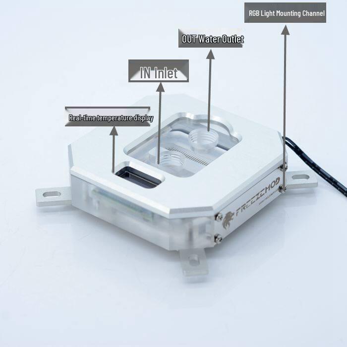 FREEZEMOD UPR-2020I CPU Water Block with LCD Temp Display for Intel