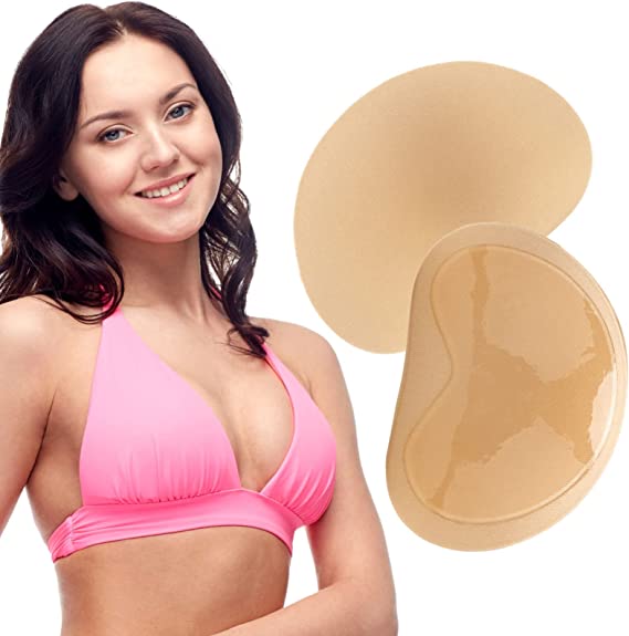 

2pcs Swimsuit Bikini Padded Paste Small Bust Thicker Padding Breathable Insert Sponge Bra Self-adhesive Invisible Chest Pads one size