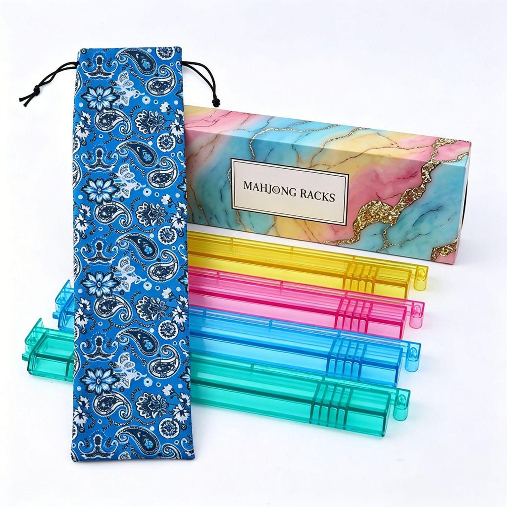 American Multi-Color Non-Slip Mahjong Rack and Tile Pusher
