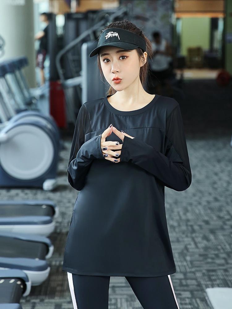 Plus Size Women's Quick Dry Long Sleeve Yoga Top - Autumn/Winter Loose Fit Fitness Shirt, Suitable for Running (200 Jin).