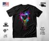 Colorful Heart Neon Graphic T-Shirt Black Unisex S-2XL