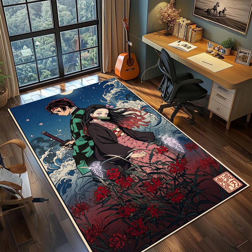 Demon Slayer Carpet Floor Mat Large Area Gamer Bedroom Washable Non Slip Home Room Decor YUN6512