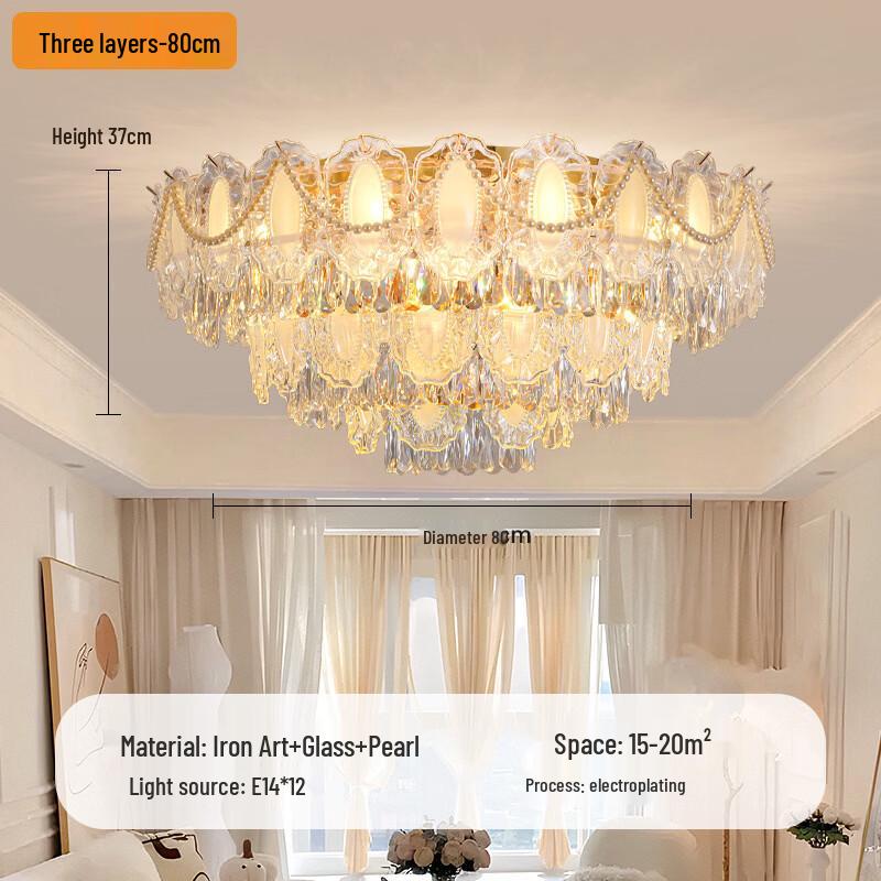 Oeny French Crystal Water Ripple Ceiling Light