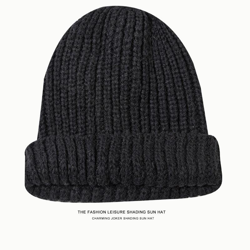 Large version wool hat women's autumn and winter big head circumference loose knitted hat showing a small face warm versatile cold hat stacking hat