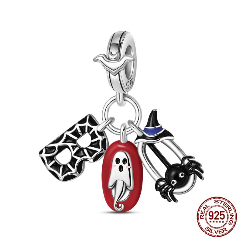 100% Coppernew Halloween Series Charm Pumpkin Skull Beads Fit Originalbracelet Diy Jewelry Making Gifts