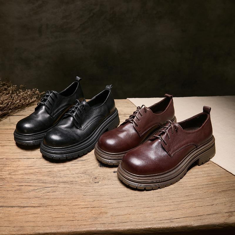 Classic Single Shoes with Thick Soles, New Style, Round Toe, Versatile and Comfortable, Casual Platform Women's Shoes