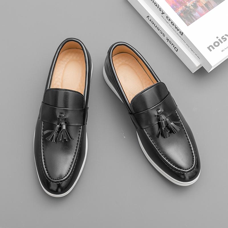 Witte Leren Schoenen Voor Mannen Klassieke Slip-On Leren Loafers Mannen Comfortabele Casual Zakelijke Schoenen Heren Formele Schoenen