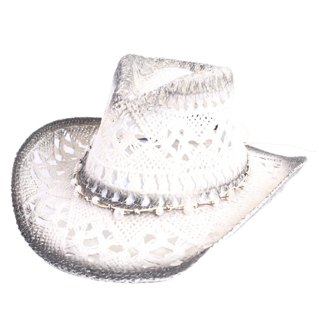 Beliebter europäischer und amerikanischer klassischer hohler westlicher Cowboyhut Herren- und Damen-Mode Urlaubs-atmungsaktiver Sonnenschutz-Strohhut