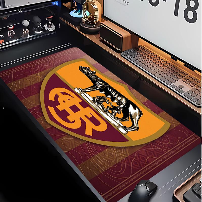 Tappetino per Mouse con Motivo Calcio AS Roma No?Tappetino Mouse da Gioco Antiscivolo con Base in Gomma per Scrivania Ufficio Casa