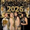 Black Gold Happy New Year 2026 Banner, New Years Eve 2026 Banner, NYE Party Decorations Photo Background for Boys, Girls, Friends, Celebrations Party