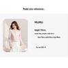 Women's Ruffle Trim Acetate Chiffon Round Neck Blouse