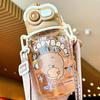 Capybara Cartoon Water Bottle With Tritan Material For Kids And Students