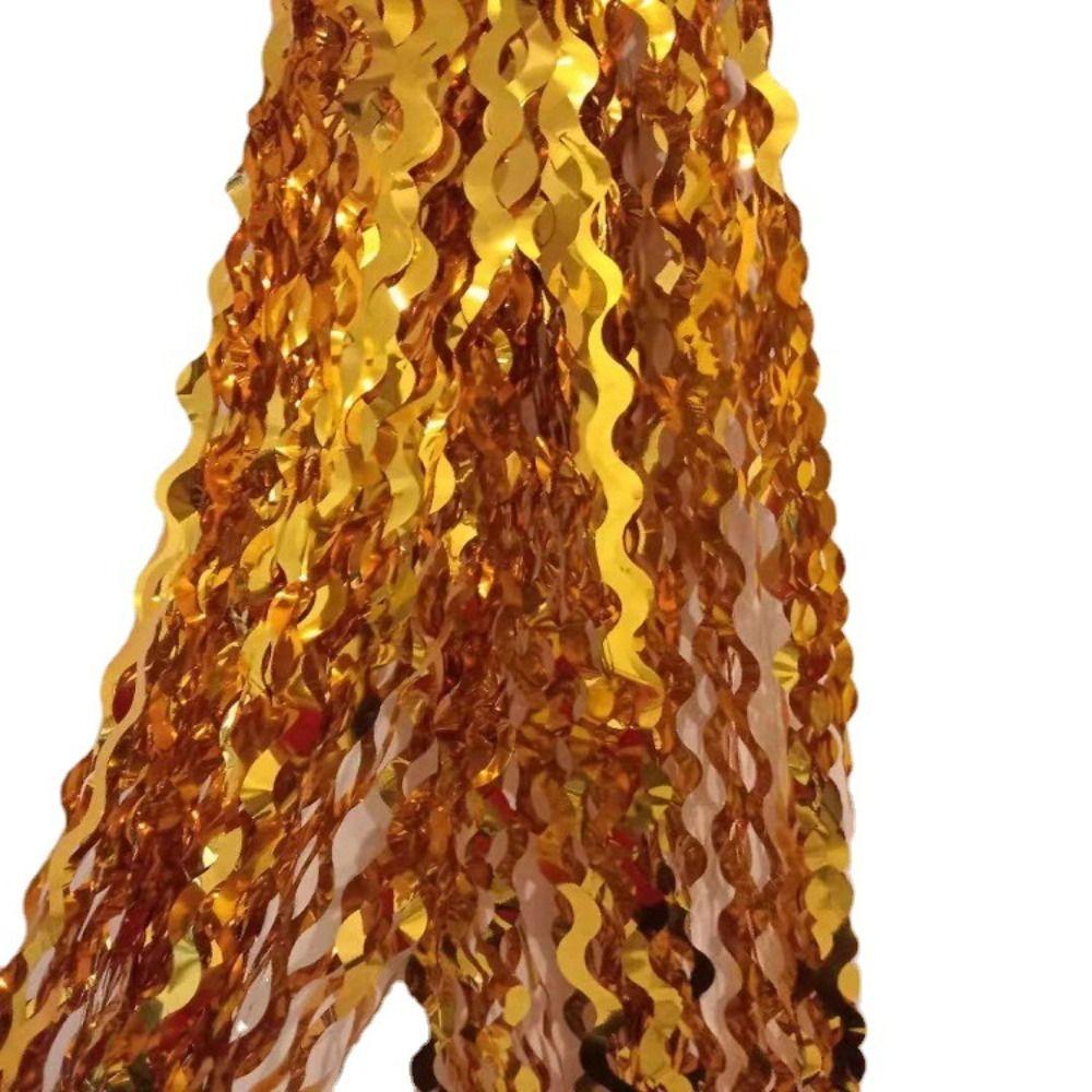 Fashion Tinsel Foil Fringe Curtains Wavy Teal Blue Tinsel Backdrop  Under The Sea Party