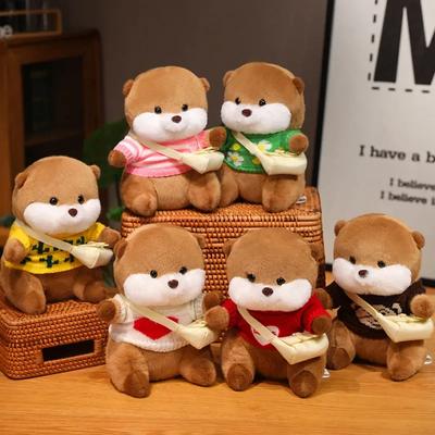 Cute Otter Wearing Sweater Plush Doll Soft Capybara Stuffed Toy Home Decor Filling Accompany Pillow Children Birthday Gifts