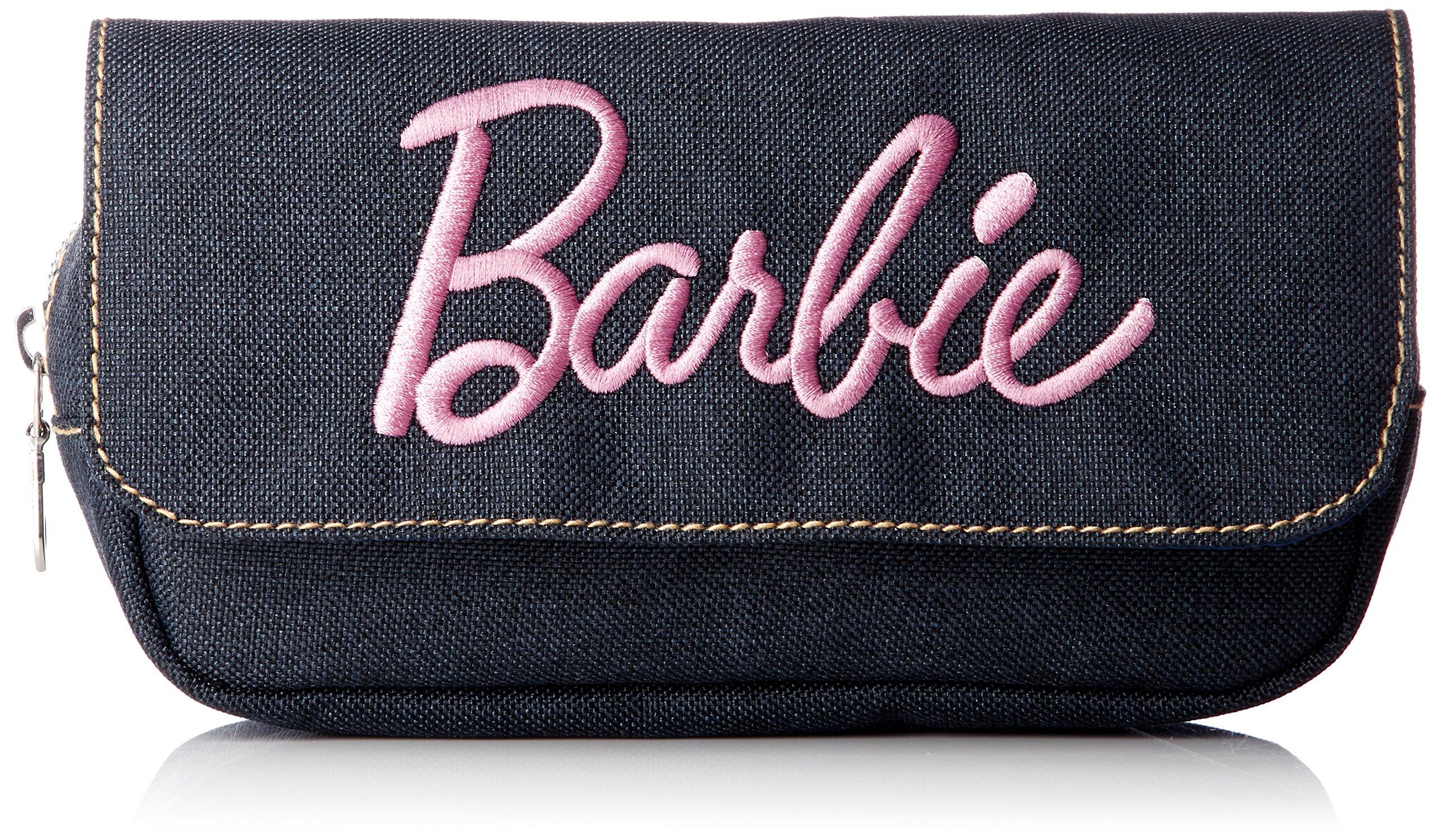 

[Barbie] Cosmetic Pouch, Makeup Pouch, Travel Pouch, Large Capacity, Oversized, Gusseted, Denim Flap Pouch, Women s, Light Pink (RCBB-115)