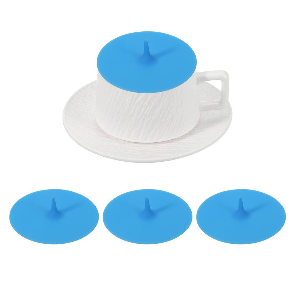 3Pcs Silicone Cup Covers 3.94" Teardrop Universal Cup Lids Reusable Drinking Hot Cold Beverages for Mugs Tea Cups Coffee Cup