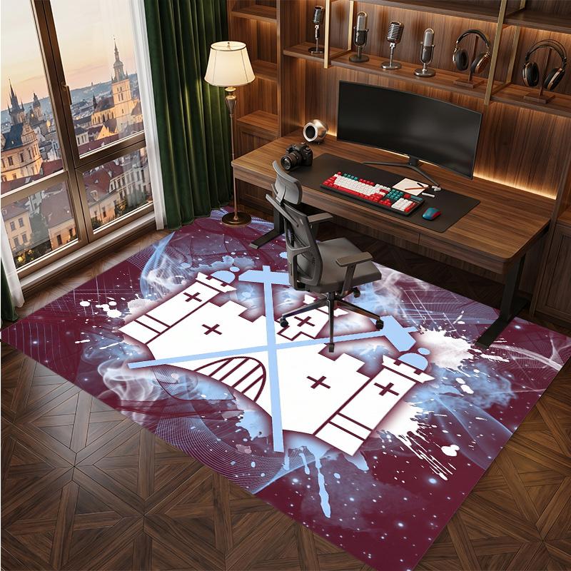 West Ham United Football Print Crystal Velvet Rug, Comfortable Water Absorbent Non Slip Indoor Floor Carpet