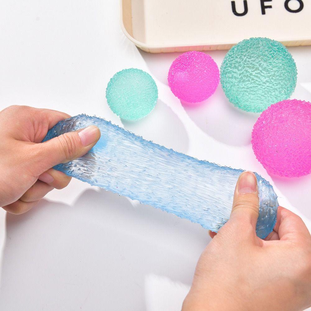 Transparent Crunchy Slushie Squeeze Ball Blue Grass Ball Squeeze Toy Crispy Handmade Ball Office