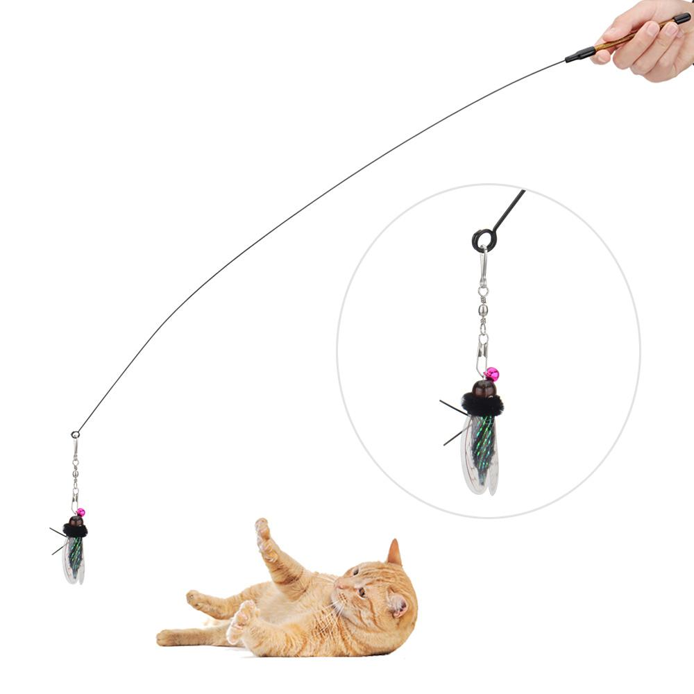 1pc/3pcs Simulated Insect Fly Cat Wand Replacement Accessories Funny Cat Stick Teaser Pet Toy