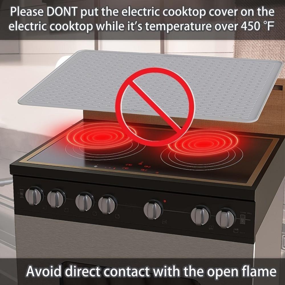 Flexible Silica Gel Furnace Cover Heat-resistant Protection Device Is Easy To Clean When Used for Ceramic and Glass Top Stove Kitchen Countertops.