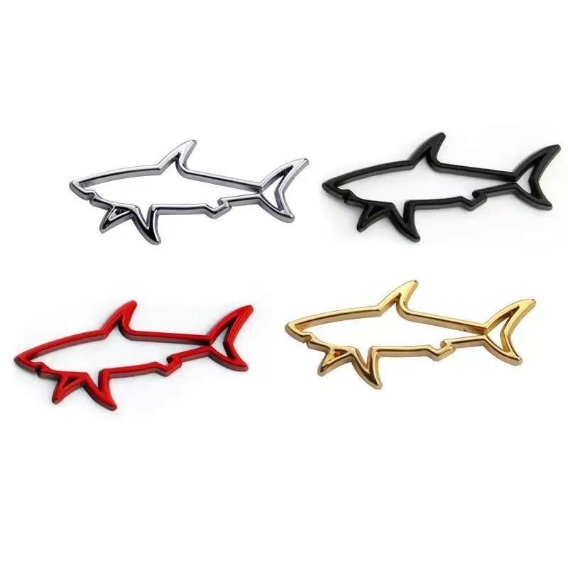 1Pcs 3D Metal Car Styling Sticker Hollow Fish Shark Emblem Badge Decals Automobiles Motorcycle Computer Fuel Cap Accessories