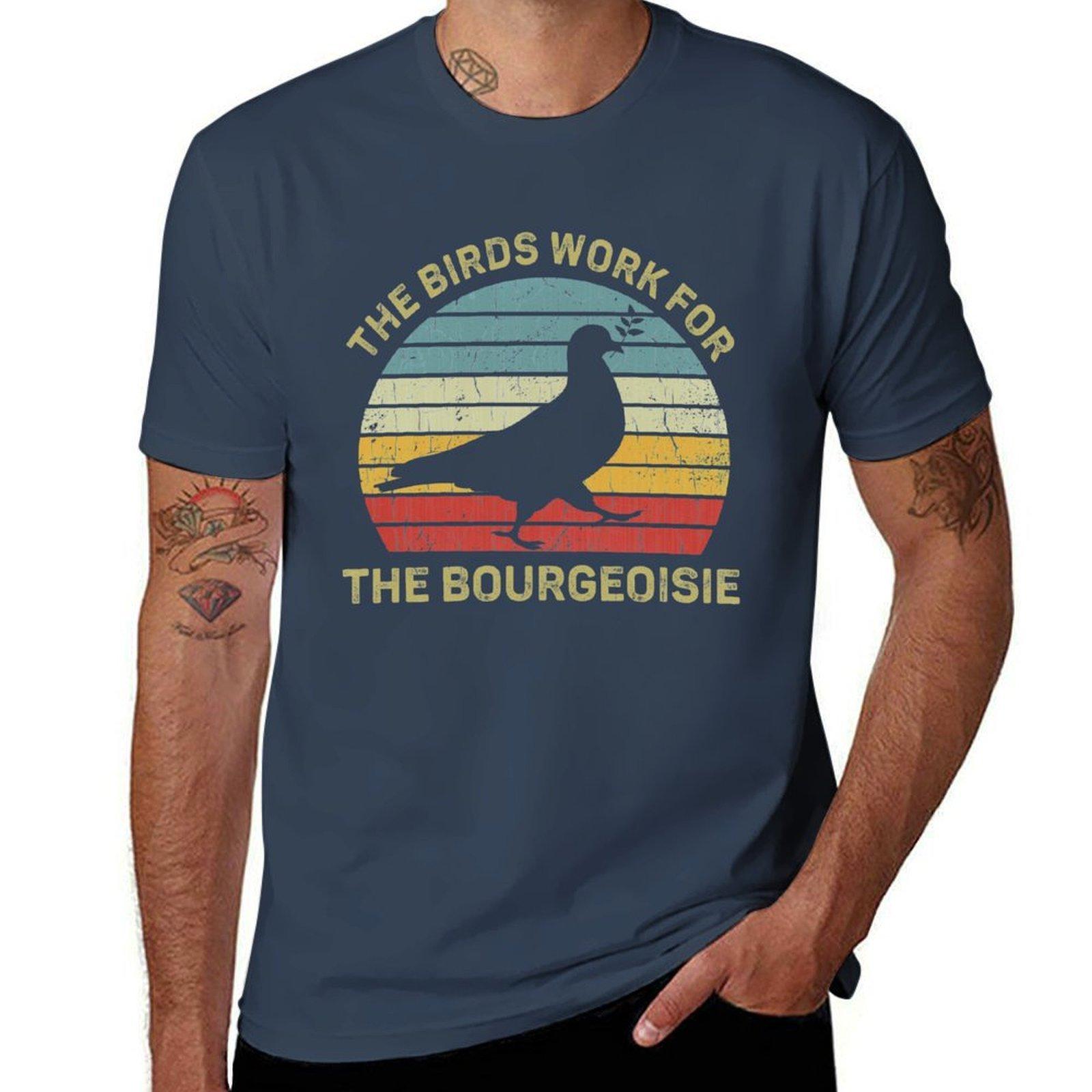 The Birds Work for the Bourgeoisie TShirt Plus Size Summer Short Sleeve TShirt S