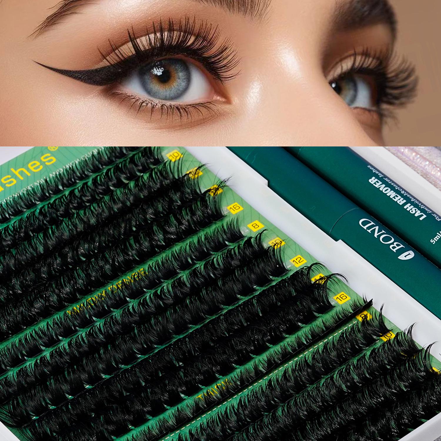 

European & American Natural Curly Eyelash Set - 60D, 80D, 100D, Various Styles & Lengths 8-16mm Mix: 60D, 80D, 100D чорний