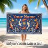 Fish Ocean Theme Beach Towel Personalized Custom Name & Text Soft Quick Dry Beach Towel for Swimming Travel