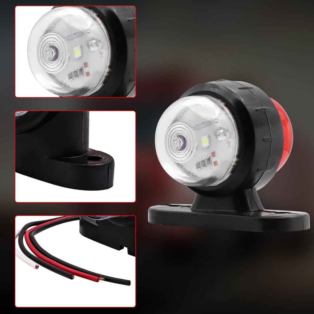 Ygmylandbb LED Side Marker Lamp for Trucks, 2LED Double-sided Emission,
