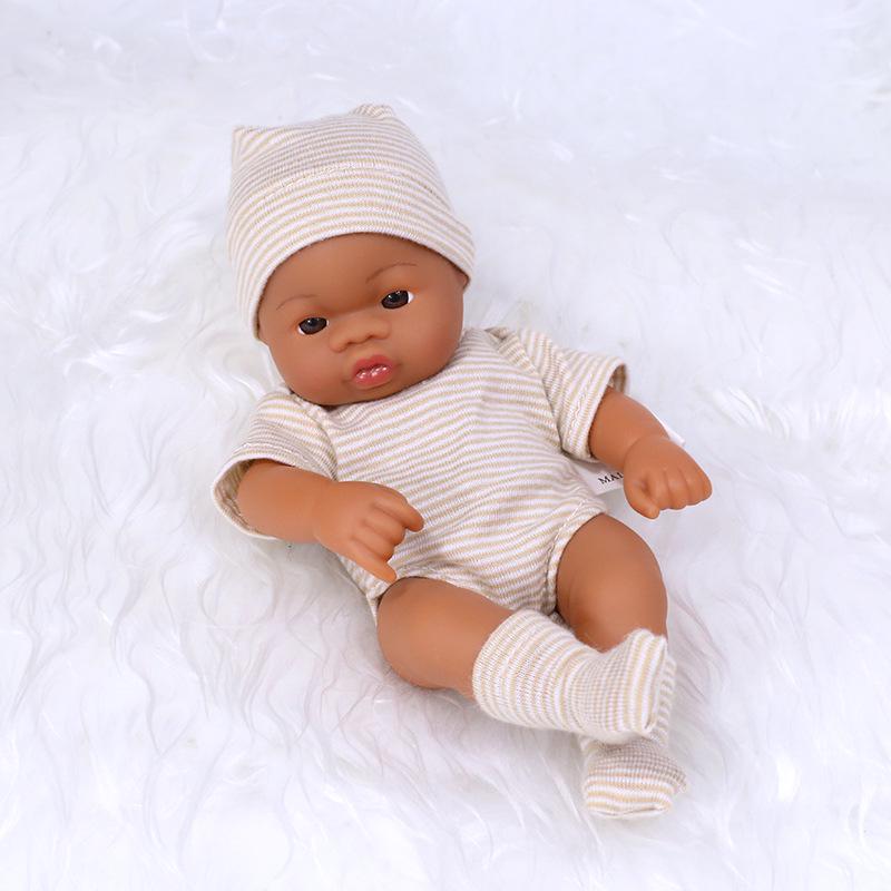 7-Inch Mini African American Baby Doll - Black Soft Vinyl Children's Toy
