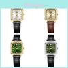 Gedi Retro Square Dial Genuine Leather Wristwatch With 30m Waterproof For Women