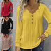 2025 Autumn/Winter Women's Round Neck Casual Long Sleeve Button Knit Top