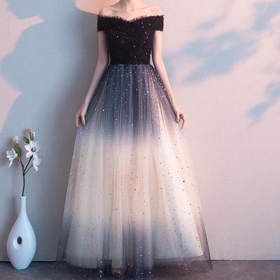 Long Evening Dress Women Elegant Tulle A-line Ball Gown for Wedding Party Prom