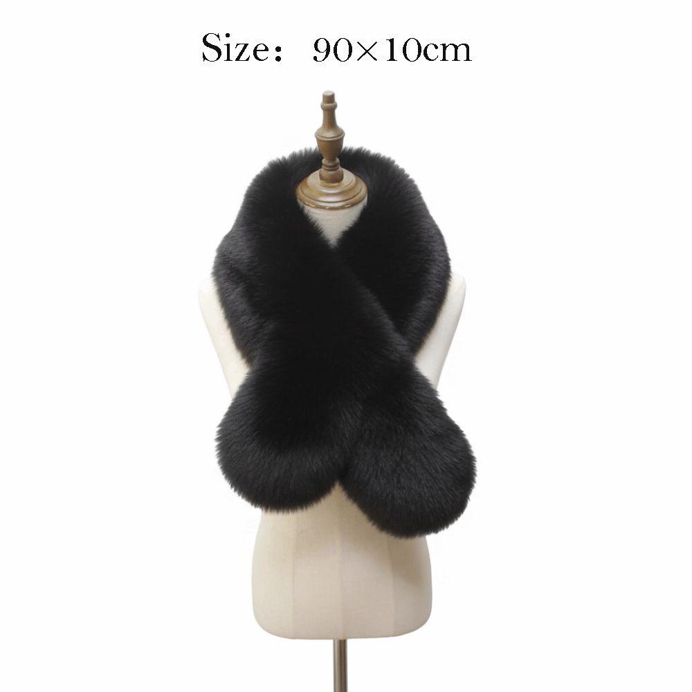 Versatile Faux Fox Rabbit Fur Collar Scarf Solid Color Neck Warmers Cozy Faux Fur Scarf  For Women